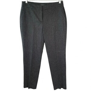 Talbots Wool Blend Curvy Straight Leg Trouser Pants Size 10 Black Gray Pin Dots